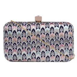 Horra Dark Blue Embellished Clutch-image-42