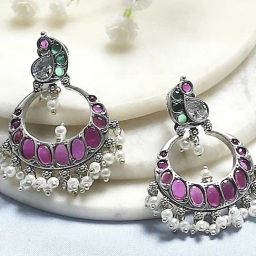 Biba Pink Brass Drop & Danglers Earrings for Women-39