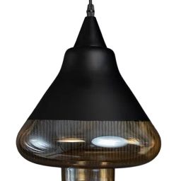 Whispering Homes Kubica Modern Black Amber Hanging Lamp-40