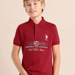 U.S. Polo Assn. Boys Red Half Sleeves Polo T-Shirt-image-37