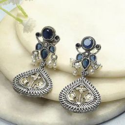 Biba Navy Brass Drop & Danglers Earrings for Women-image-14