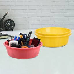 Kuber Industries Yellow & Pink 3 Pieces Regular Durable Multi-Utility Organisers-25