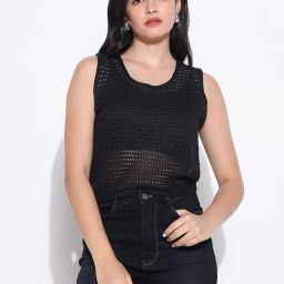 showoffff SHOWOFF Black Solid Sleeveless Top-picture-27