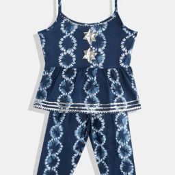 READIPRINT FASHIONS Kids Dark Blue Printed Kurta with Pyjamas-picture-25