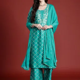 Anouk Printed Kurta With Palazzos & Dupatta image 5