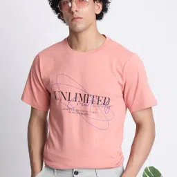 Ivoc Men Peach Typography T-Shirt-picture-21