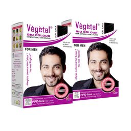 Vegetal Set Of 2 Bio Natural Hair Colour - 25 g Each - Soft Black-13