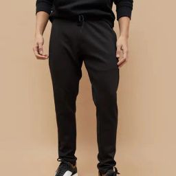 Kappa Black Poly Cotton Regular Fit Track Pant-image-52