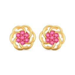 Joyalukkas 22k Yellow Gold Floral Gemstone Earrings for Women-image-87