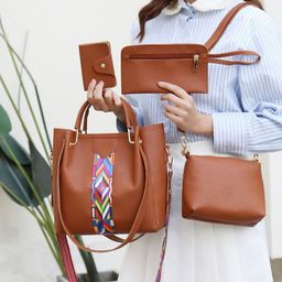 StyleCast Set Of 4 Structured Textured Printed Shoulder Bag-picture-33