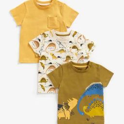 Mothercare Kids Multicolor Printed T-Shirt (Pack of 3)-picture-10