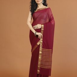 Meena Bazaar Zari Poly Chiffon Saree-image-70