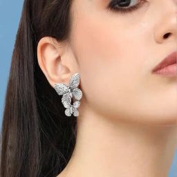 Sohi Silver Plated Designer Casual Stud Earrings-image-24