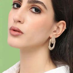 Sohi Gold Plated Designer Casual Drop Earrings-image-0