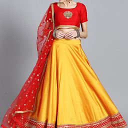 Ethnovog Red  Yellow Made to Measure Lehenga Choli-image-16