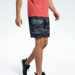 Reebok Black Regular Fit Printed Sports Shorts-image-34