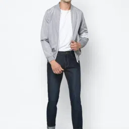 Allen Solly Grey Regular Fit Striped Jacket image 5
