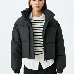 Koton Women Crop Bomber Jacket-image-23