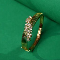 Saraf Rs Jewellery White Gold Plated AD Studded Handcrafted Floral Bracelet-12