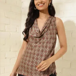 Fabindia Beige Printed Top-picture-1