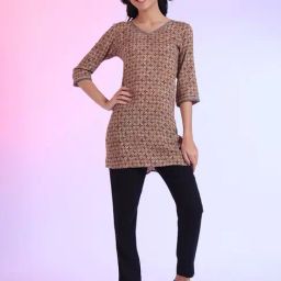 Aurelia Brown Floral Kurti-image-66