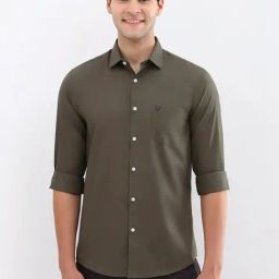 Allen Solly olive Solid Shirts-image-88