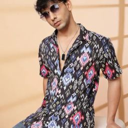 Rigo Black Rayon Regular Fit Printed Shirts-picture-6