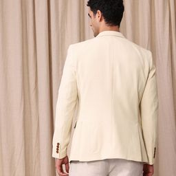 mr bowerbird Mr.Bowerbird Self Design Textured Tailored Fit Single Breasted Casual Blazer image 4