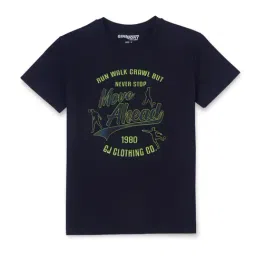Gini & Jony Kids Navy Printed T-Shirt-image-97