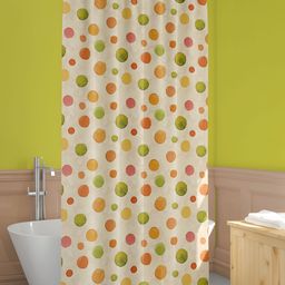 ArtzFolio Cream-Colored & Green Printed Waterproof Shower Curtain-17