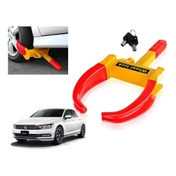 Auto Pearl Security Adjustable Anti Theft Yellow, Red Wheel Clamp Lock Compatible with Passat 2015-image-98