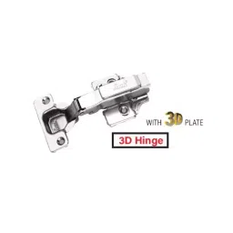 Link Stainless Steel Silver Soft Close Inset Hinge with 3D Plate image 2