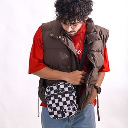 Primegear Unisex Checked Crossbody Sling Bag-40