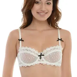 Da Intimo White Under Wired Padded Balconette Bra-22
