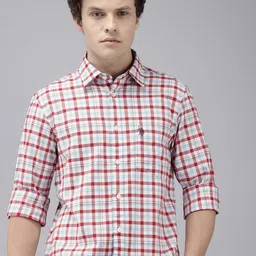 U.S. Polo Assn. Tailored Fit Checked Pure Cotton Casual Shirt-picture-23