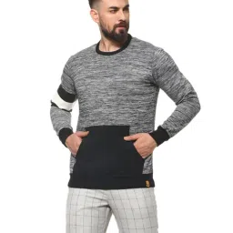 Campus Sutra Grey & Black Full Sleeves Cotton Sweatshirt-picture-10