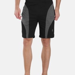 Jockey Men Black & Grey Colourblocked Modern fit Lounge Shorts-image-86