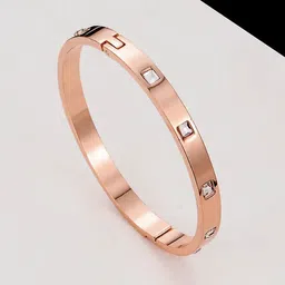 Jewels Galaxy Women Crystals Rose Gold-Plated Bangle-Style Bracelet-22