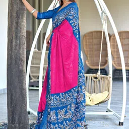 DIVASTRI Batik Printed Block Print Saree image 3