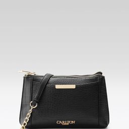 Carlton London Black Textured Sling Bag-image-52