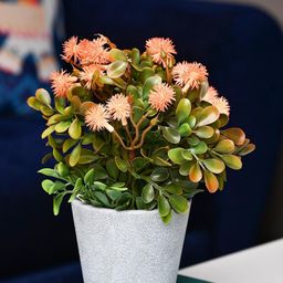MARKET99 Orange 2 Pieces Chrysanthemum Artificial Flower With Pot-55