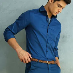 Arrow Men Slim Fit Solid Spread Collar Pure Cotton Formal Shirt-picture-7