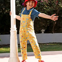 Babyhug 100% Cotton Dungaree With Half Sleeves T-Shirt Set Star Print - Blue Yellow-image-73