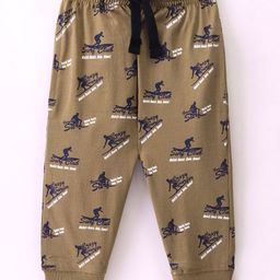 Doreme Single Jersey Knit Ankle Length Lounge  Pant Surf Club Print - Sand Stone Beige-image-32
