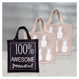 Kuber Industries Lunch Bag  Jute Carry Bag  Lunch Handbag  Lunch Bags for office  Reusable Lunch Bag with Handle  Tiffin Carry Hand Bag  Small  Pack of 3  Multi-63