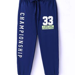 Taeko Single Jersey Knit Full Length Lounge Pant With Text Print - Navy Blue-picture-19