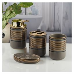 Ceramic Bathroom Accessories Set of 4 with Soap Dispenser (11450)- 350 ml-picture-2