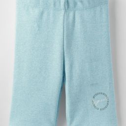 Evimo Single Jersey Knit Knee Length Shorts With Text Print - Light Blue-image-43