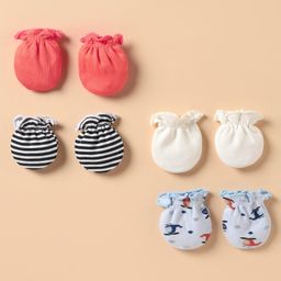 Ben Benny 100% Cotton Knit Mittens Pack of 4 - Multicolor-image-45