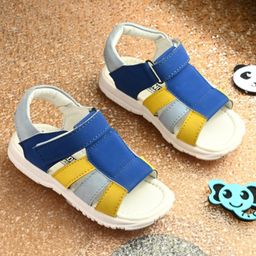 Stefens Colour Blocked Velcro Closure Sandals - Blue & Yellow-image-71